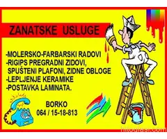 molersko-gipsarski i keramičarski radovi Zrenjanin